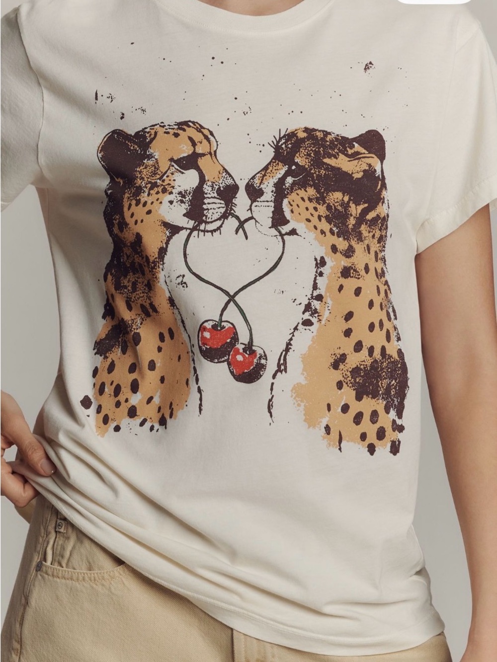 Anthropologie Letluv Cheetah Graphic Tee
